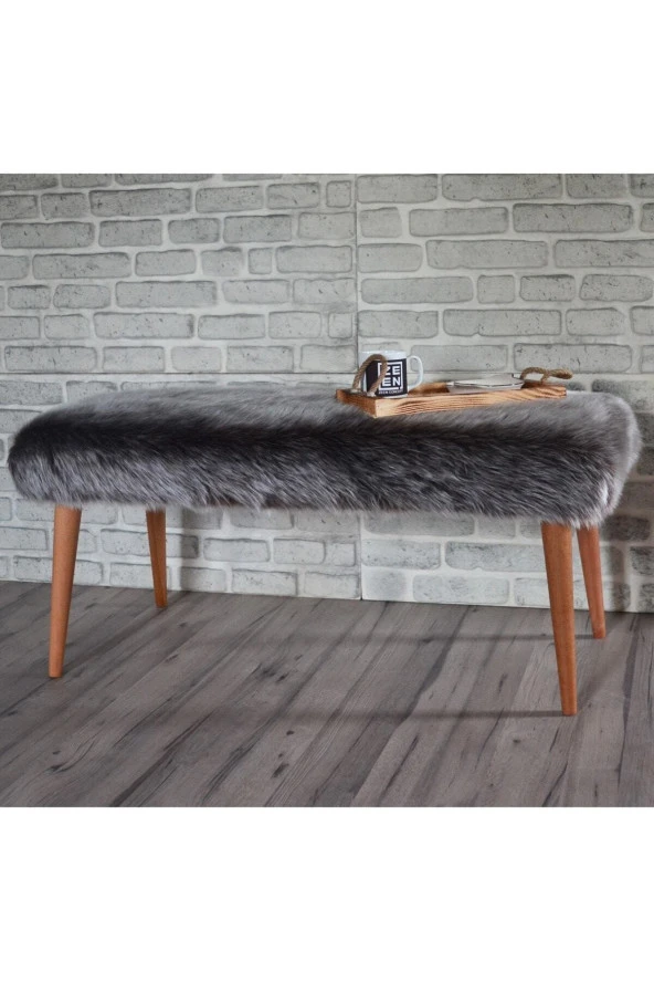 ÜNÜVAR KONSEPT Sanal Mobilya Retro Bench Kahve Peluş ürün görseli 1