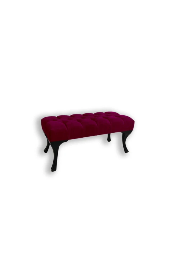ÜNÜVAR KONSEPT Puf Bench Bordo - Siyah Ayak ürün görseli 1