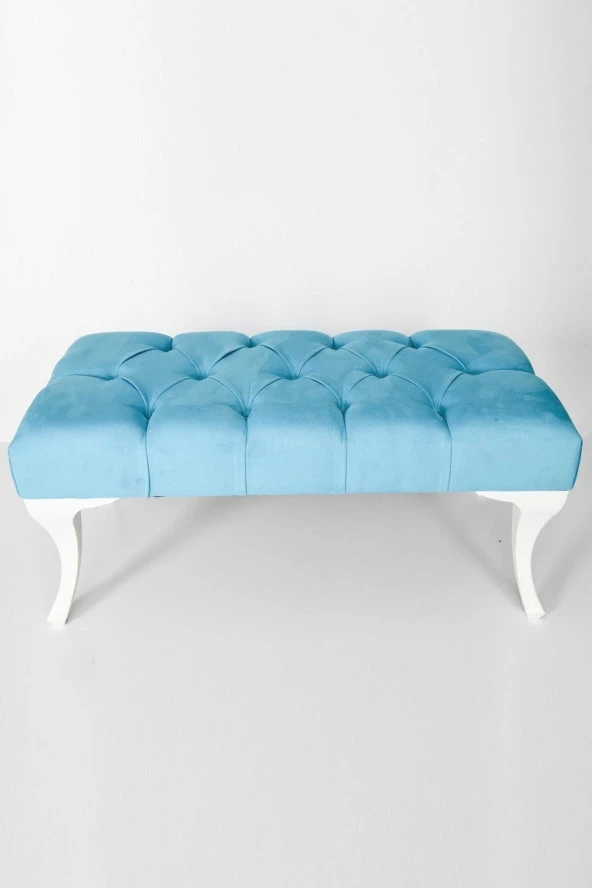 ÜNÜVAR KONSEPT  Mavi Büyük Boy Kapı Önü Ayak Ucu Bench Puf 90 Cm ürün görseli 1