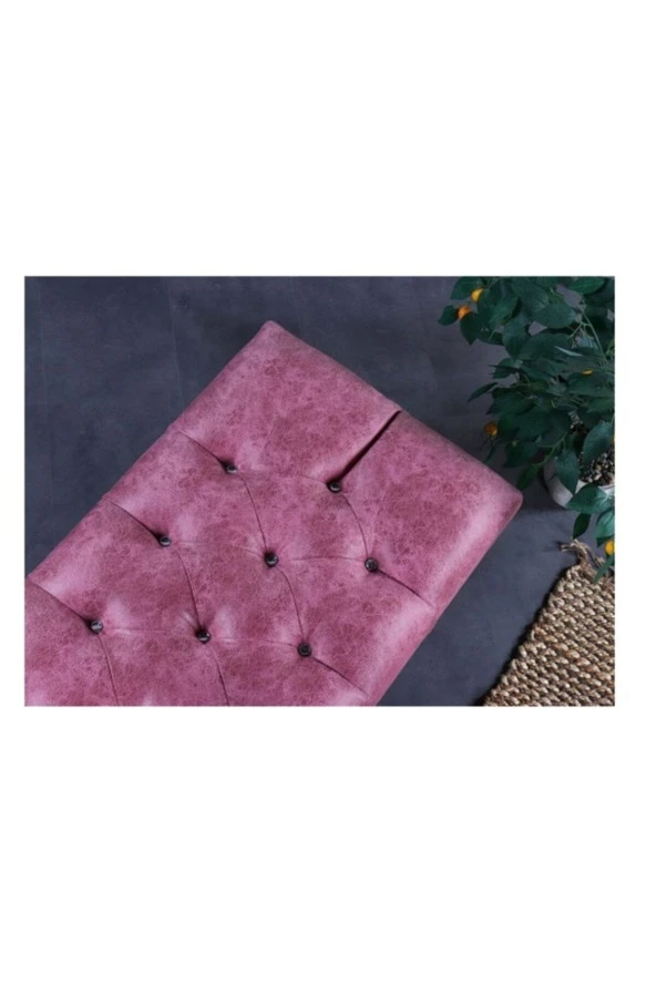 ÜNÜVAR KONSEPT Dekoratif Dikdörtgen Puf Bench - Pembe ürün görseli 1