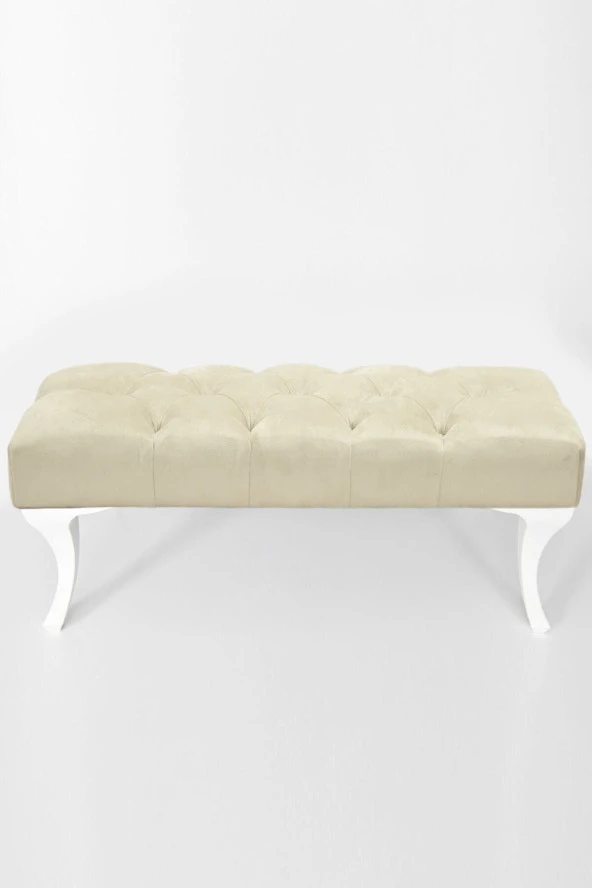 ÜNÜVAR KONSEPT Krem Büyük Boy Kapı Önü Ayak Ucu Bench Puf 90 Cm ürün görseli 1
