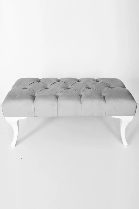 ÜNÜVAR KONSEPT Gri Büyük Boy Kapı Önü Ayak Ucu Bench Puf 90 Cm ürün görseli 1