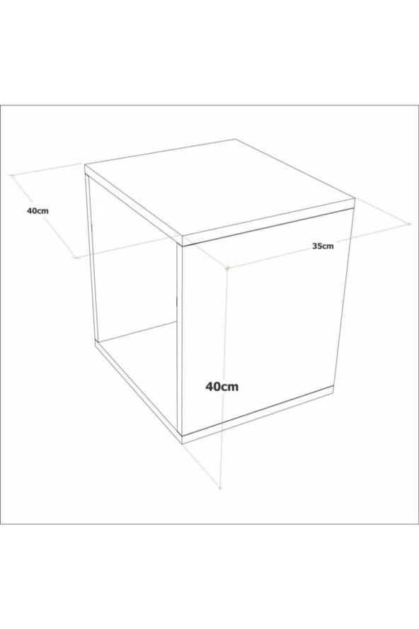 ÜNÜVAR KONSEPT Box Komodin Antrasit - Resim 2