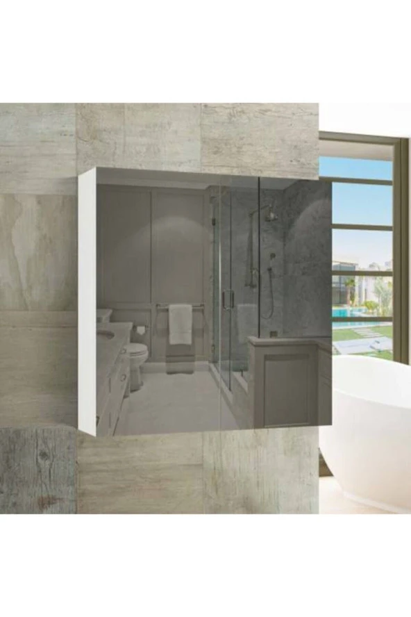 ÜNÜVAR KONSEPT Aynalı Lavabo Dolabı Banyo Dolabı Raflı Dolap  6060K2 ürün görseli 1