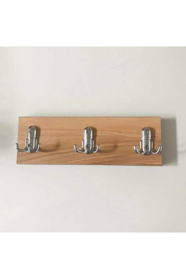 Modilayn Püskül Ahşap Kapı Arkası Amerikan Askı, 6'Lı Duvar Askısı 10X30 Cm ürün görseli 1