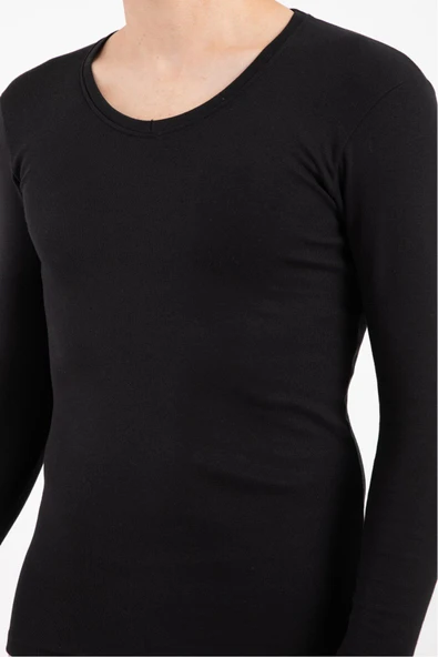 Unisex Termal İçlik Tek Üst Siyah - Resim 2