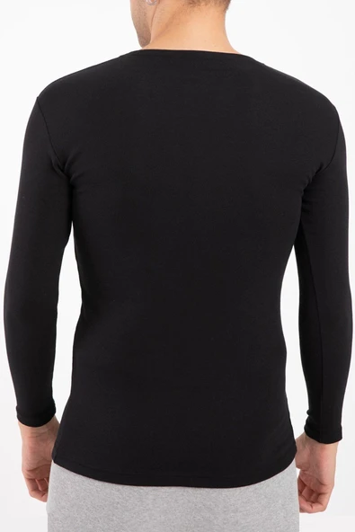 Unisex Termal İçlik Tek Üst Siyah - Resim 3