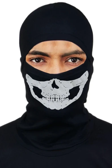 Unisex Siyah Kurukafa Termal Kar Maskesi İskelet Maske ürün görseli 1