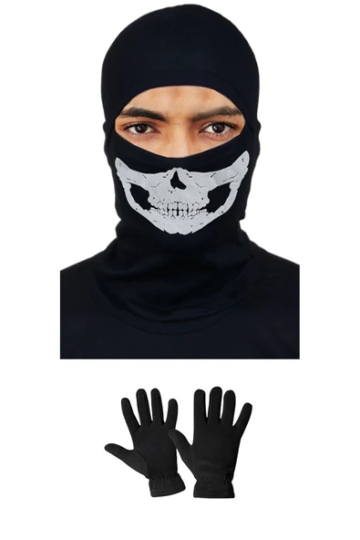 Termal Unisex Kurukafa Kar Maskesi Polar Eldiven Set ürün görseli 1