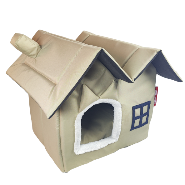 XPERMATE Pet Villa Kedi Evi Kedi Villası Kedi Kulübesi Kedi Evleri Bej ürün görseli 1