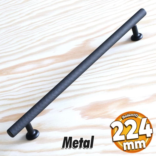Doruk Kulp Mobilya Mutfak Dolabı Çekmece Dolap Kulpları Kapak Kulpu Kulbu Siyah 224 mm Metal ürün görseli 1