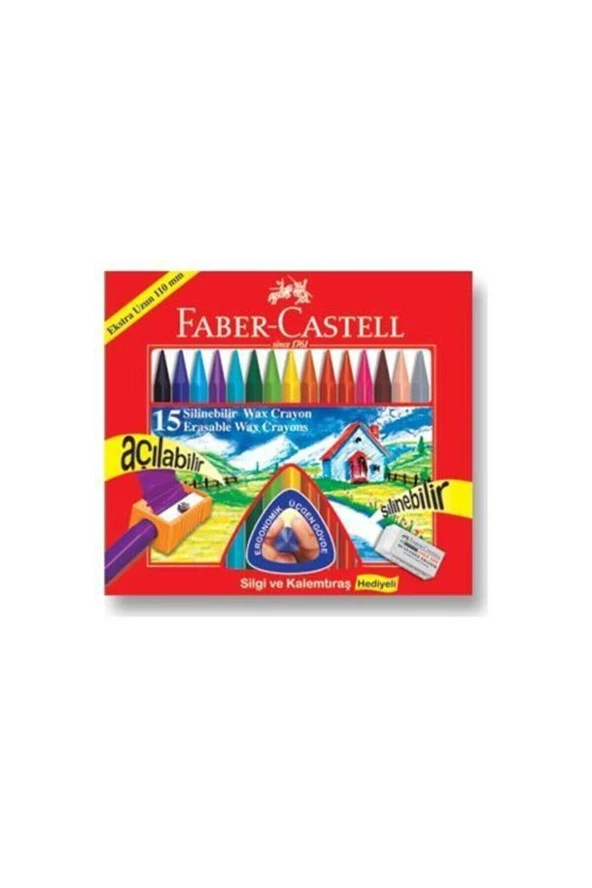 Faber-Castell Silinebilir Mum Boya 15 Renk ürün görseli 1