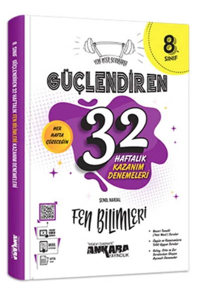 Ankara Yayıncılık 8. Sınıf Güçlendiren 32 Haftalık Fen Bilimleri Kazanım Denemeleri ürün görseli 1