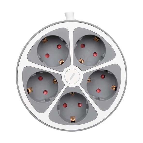 VEA VE-G605Y 5 li Grup Priz Uzatma Kablosu 3680 Watt 16 Amper Anahtarlı 1.5 Metre Kablo Isıya Dayanıklı ürün görseli 1