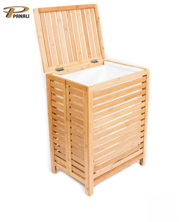 Panalı Bambu Katlanır Çamaşır Sepeti PNLB9190 - Resim 2