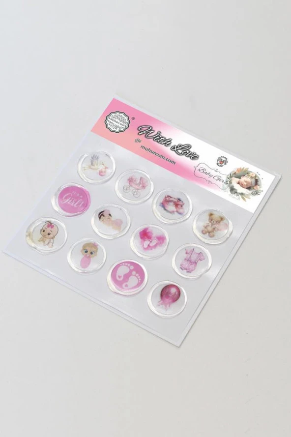 Mühürcüm 12 Adet Hazır Kendinden Yapışkanlı Sticker Mühür KYSM101 ürün görseli 1