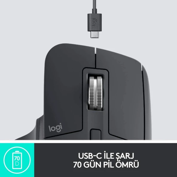 Logitech MX Master 3S - Siyah - Resim 7