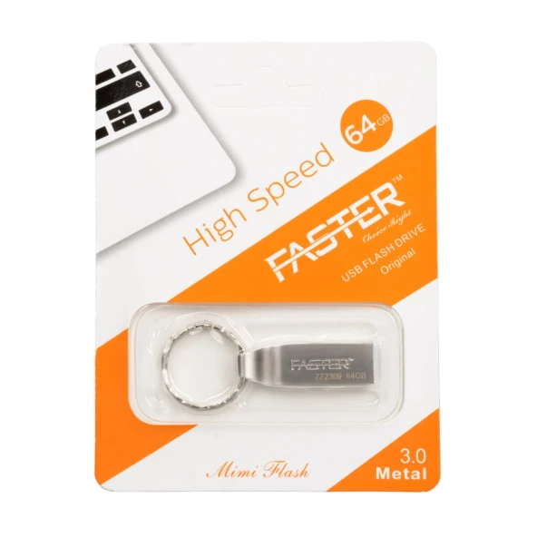 Faster 64 GB Metal USB 2.0 Bellek Flash Bellek Windows MacOS Linux ile uyumlu ürün görseli 1