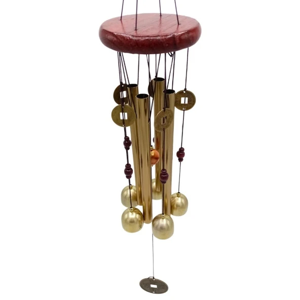 Feng Shui Metal Rüzgar Çanı Şans Parası Oval S05 ürün görseli 1