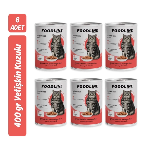 Foodline Kuzu Etli Yetişkin Kedi Konservesi 400 Gr x 6 Adet ürün görseli 1