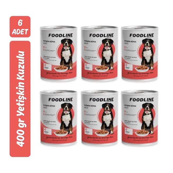 Foodline Kuzu Etli Yetişkin Köpek Konservesi 400 Gr x 6 Adet ürün görseli 1