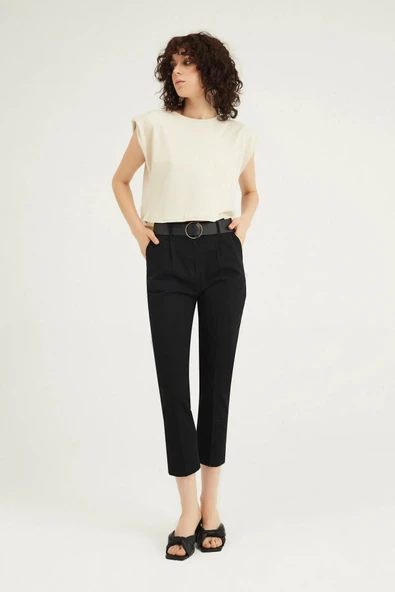 Quzu Beli Kemerli Kadın Pantolon ürün görseli 1