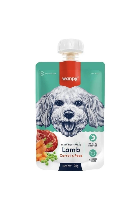Wanpy Taze Kuzulu & Havuçlu Köpek Et Ezmesi 90 Gr ürün görseli 1