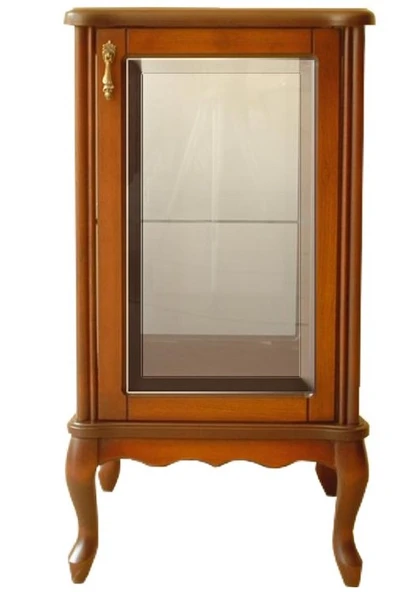 Gümüşlük vitrin 17928 KARE MODEL 98 Kayın Lükens Aslan Ayak ceviz RENK El yapım ürün görseli 1