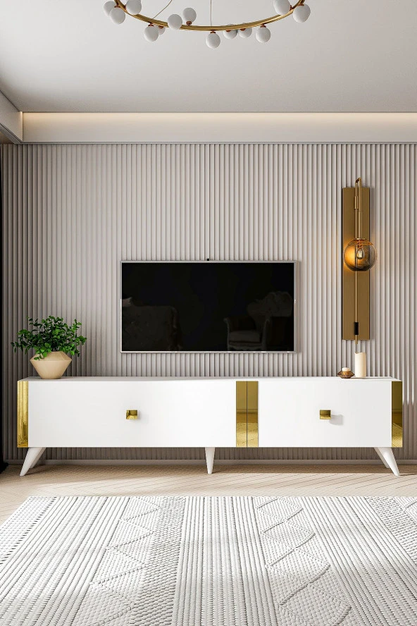 Givayo Mobilya ELİZA TV ÜNİTESİ BEYAZ GOLD ürün görseli 1
