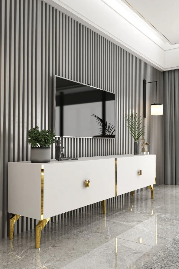 Givayo Mobilya Verona Tv Ünitesi Beyaz Gold ürün görseli 1