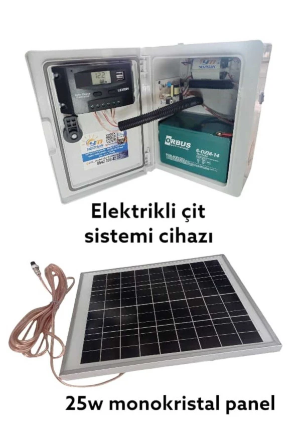 Güneş Panelli Çit Cihazı ( 14ah Akülü - 25w Panelli ) ürün görseli 1