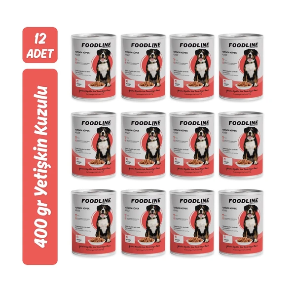 Foodline Kuzu Etli Yetişkin Köpek Konservesi 400 Gr x 12 Adet ürün görseli 1