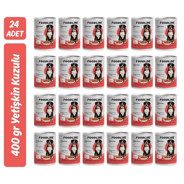 Foodline Kuzu Etli Yetişkin Köpek Konservesi 400 Gr x 24 Adet ürün görseli 1