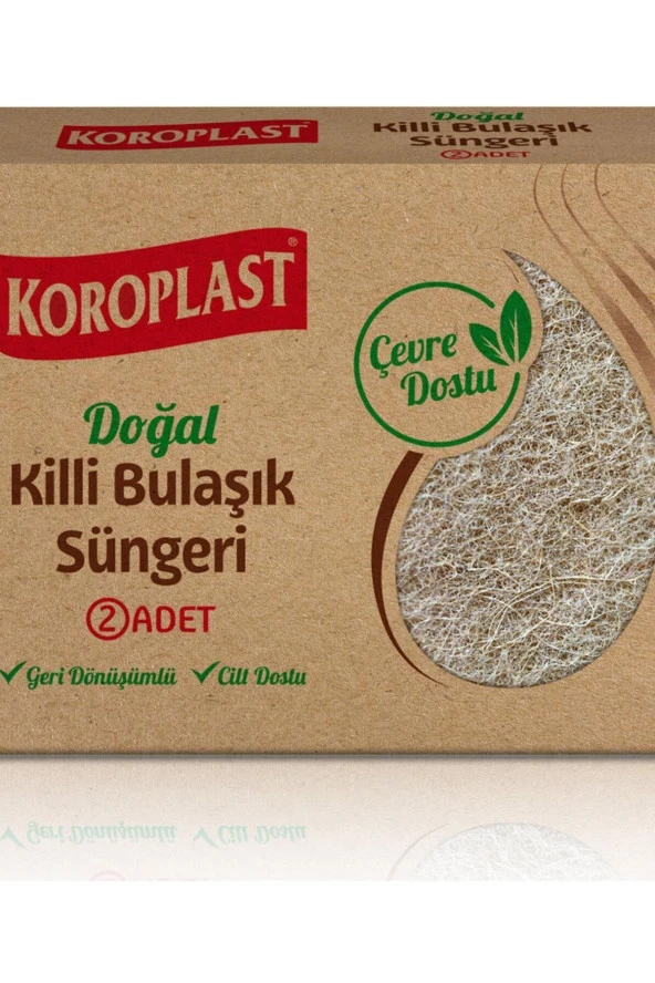 KOROPLAST : Doğal Killi Bulaşık Süngeri 2'Li ürün görseli 1