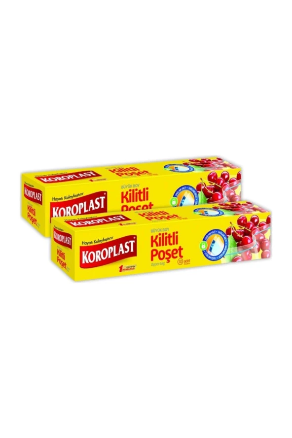KOROPLAST Kilitli Poşet Büyük Boy 26X28 Cm 10 Adet - 2'Li ürün görseli 1