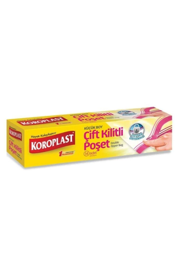 KOROPLAST Çift Kilitli Poşet Küçük Boy 20X25 Cm 14 Adet ürün görseli 1