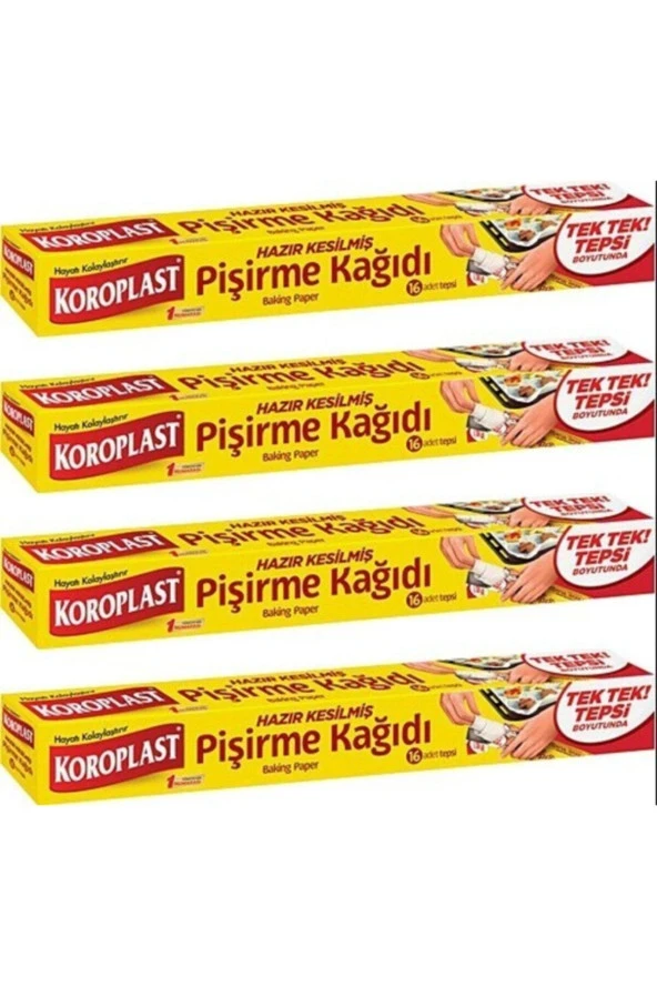KOROPLAST Hazır Kesilmiş Pişirme Kağıdı 16 Yaprak 4 Adet ürün görseli 1