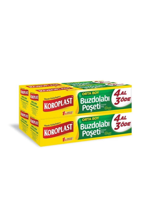 KOROPLAST Buzdolabı Poşeti Orta Boy 4 Al 3 Öde 30'Lu ürün görseli 1