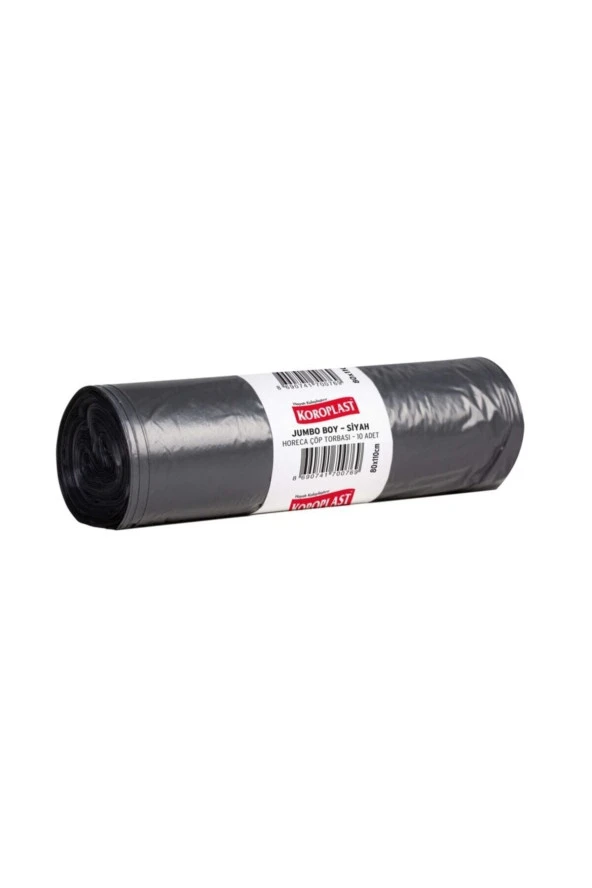 KOROPLAST Horeca Jumbo Boy Çöp Poşeti Siyah 10 Adet 80X110Cm Kolide 20Pk ürün görseli 1