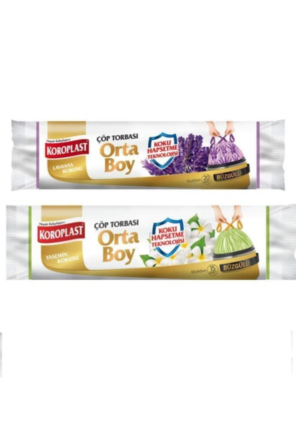 KOROPLAST Lavanta Kokulu Büzgülü Orta Boy Çöp Poşeti +Yasemin Kokulu Büzgülü Orta Boy ürün görseli 1