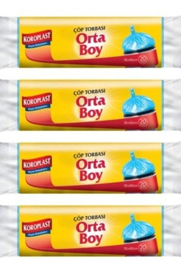 KOROPLAST Güçlü Çöp Torbası Orta Boy 15 Adet 4Lü ürün görseli 1