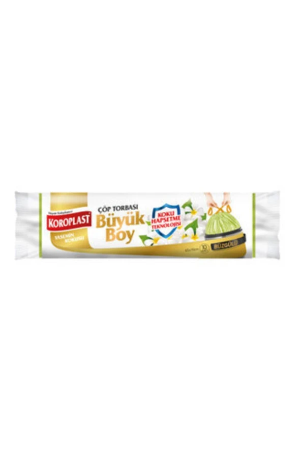 KOROPLAST Ekstra Güçlü Büzgülü Çöp Torbası Büyük 10'Lu ürün görseli 1