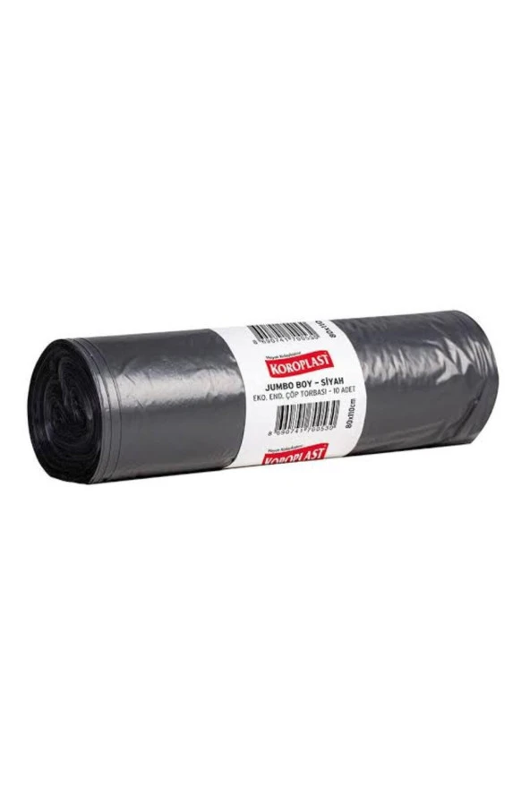 KOROPLAST Eko Endüstriyel Jumbo Boy 80X110 Cm Çöp Torbası 1 Rulo 10 Adet ürün görseli 1