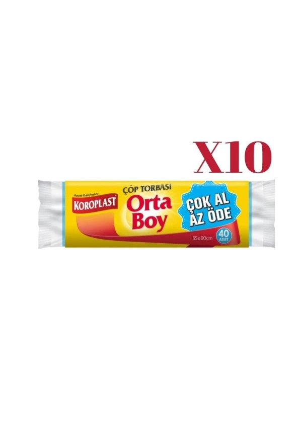 KOROPLAST Ortaboy Çöp Torbası 40 Lı Çok Al Az Öde 10X40 400 Adet ürün görseli 1