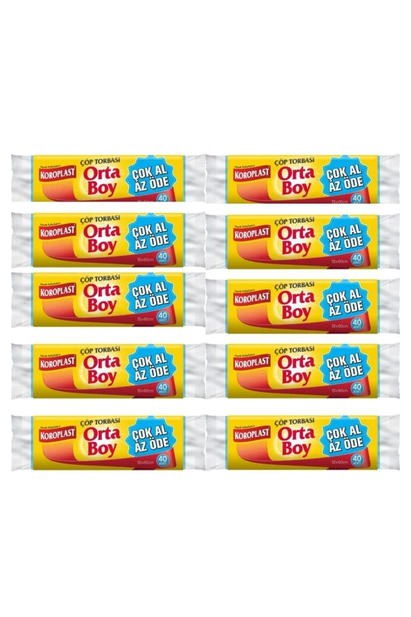 KOROPLAST Ortaboy Çöp Torbası 40 Lı Çok Al Az Öde 10X40 400 Adet ürün görseli 1