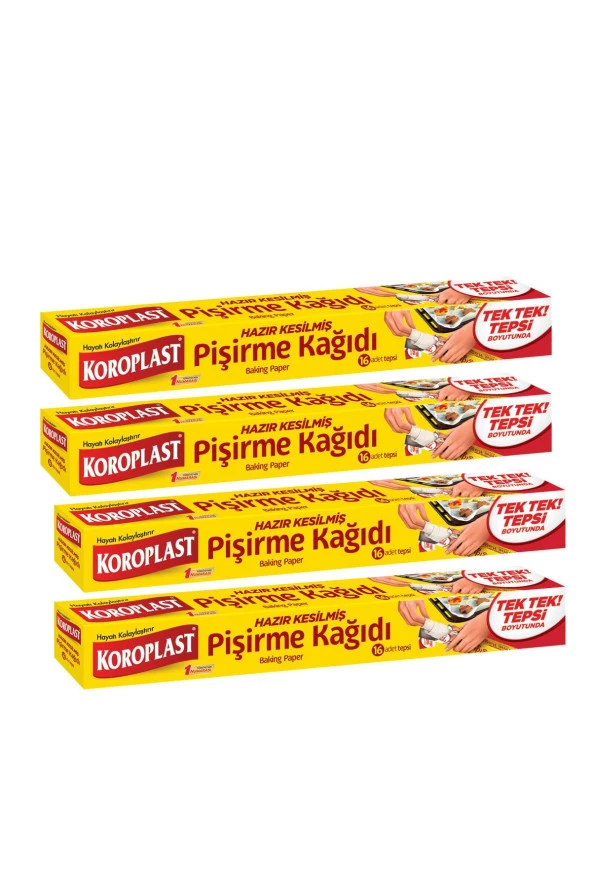 KOROPLAST Pişirme Kağıdı Hazır Kesilmiş 16 Adet 4Lü Paket ürün görseli 1