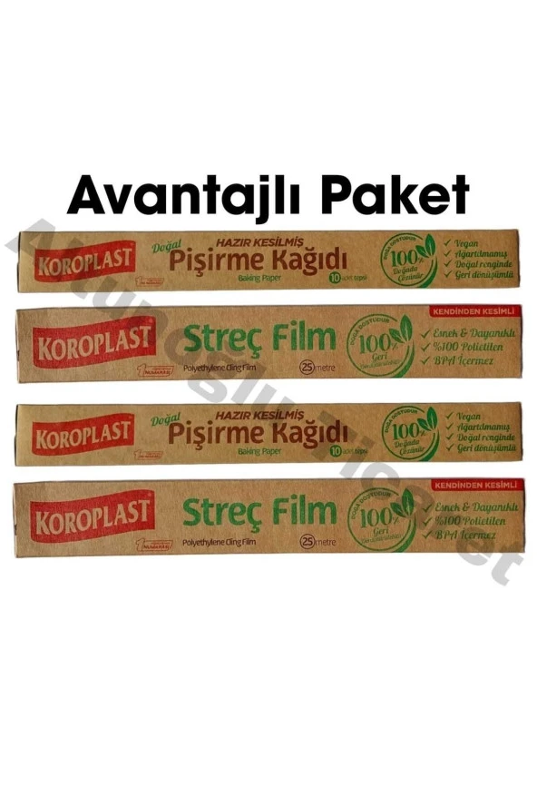 KOROPLAST Doğal Pişirme Kağıdı Doğal Streç Film 25 Metre ürün görseli 1