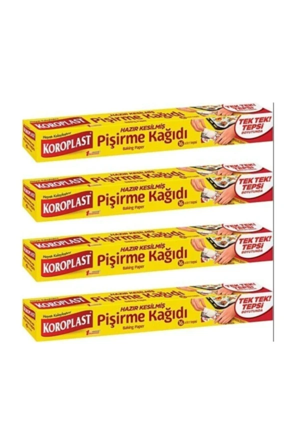 KOROPLAST Hazır Kesilmiş Pişirme Kağıdı 16 Yaprak 4 Adet ürün görseli 1