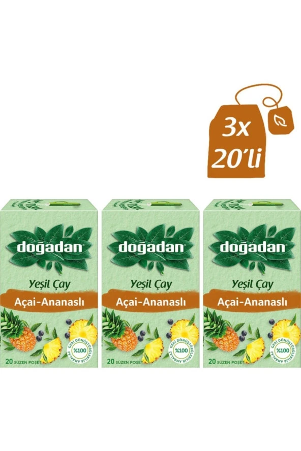 DOĞADAN Yeşil Çay Açai Ananaslı 20’Li ürün görseli 1