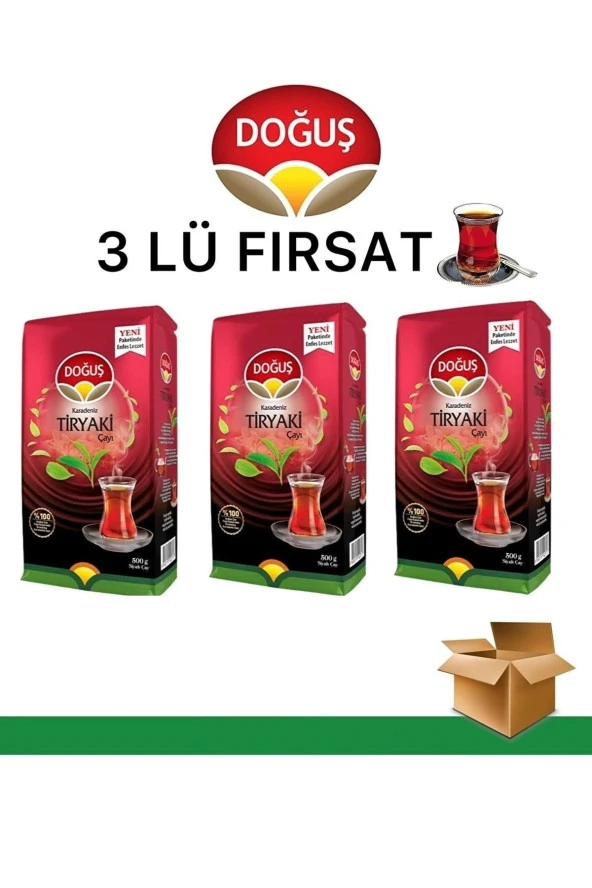 DOĞUŞ Çay Tiryaki 3Lü Paket 1000 Gr ürün görseli 1